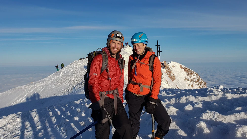 Photographer Tyler W. Green climbing Mount Hood in Oregon